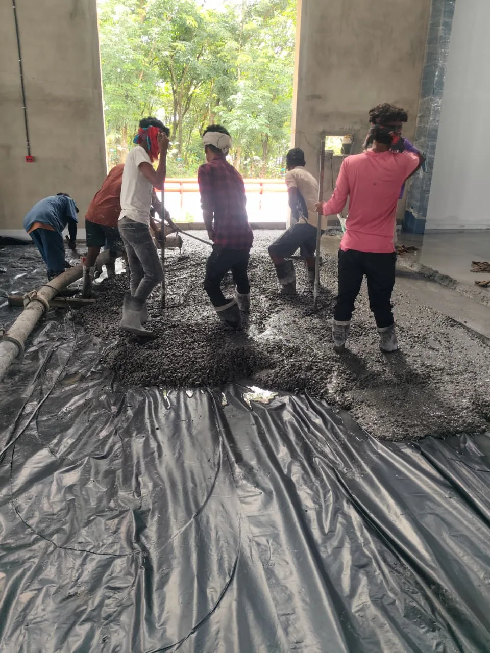 Placing fresh concrete